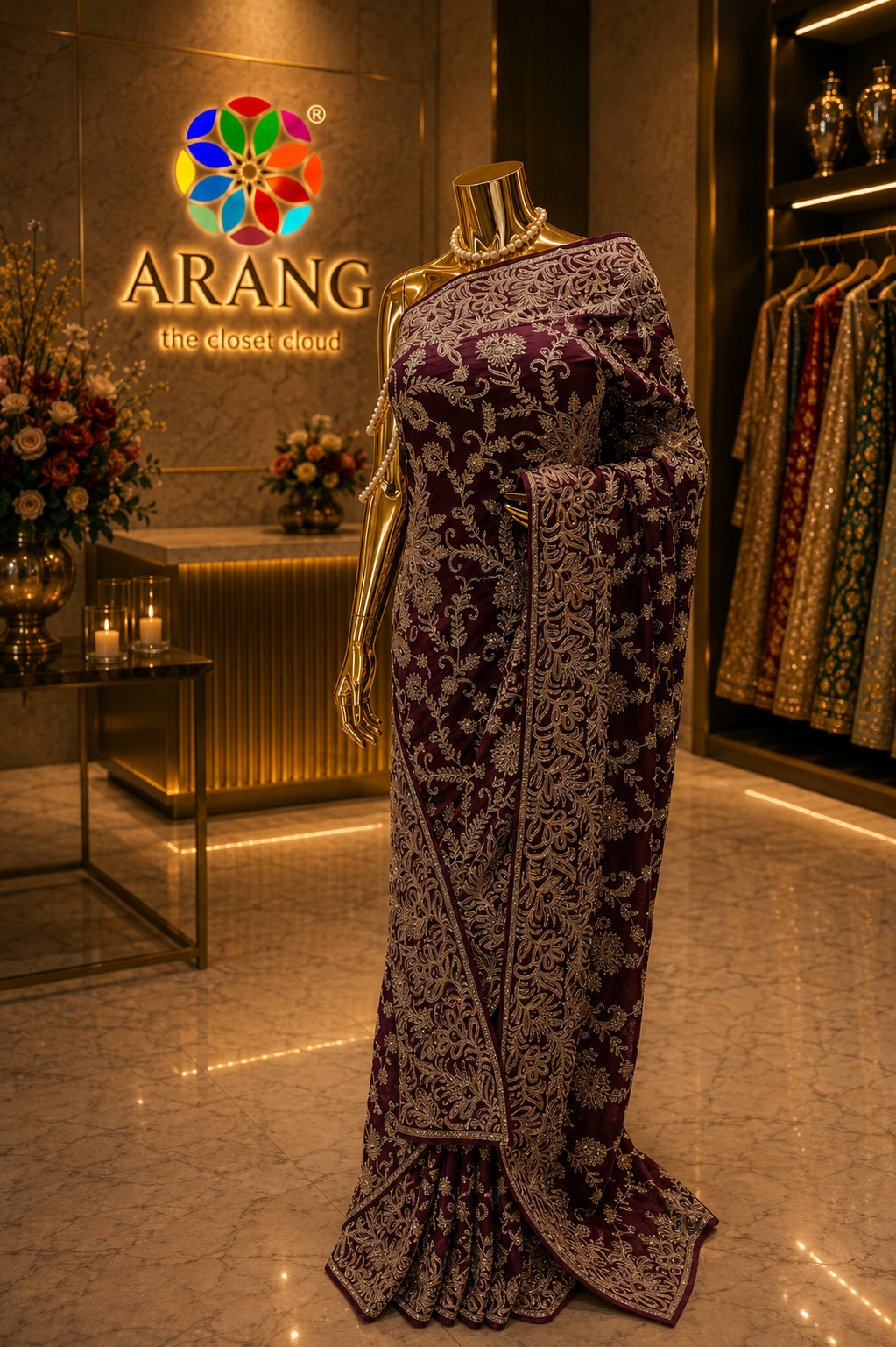 "The Russian Violet" Luxurious wedding Wear Saree