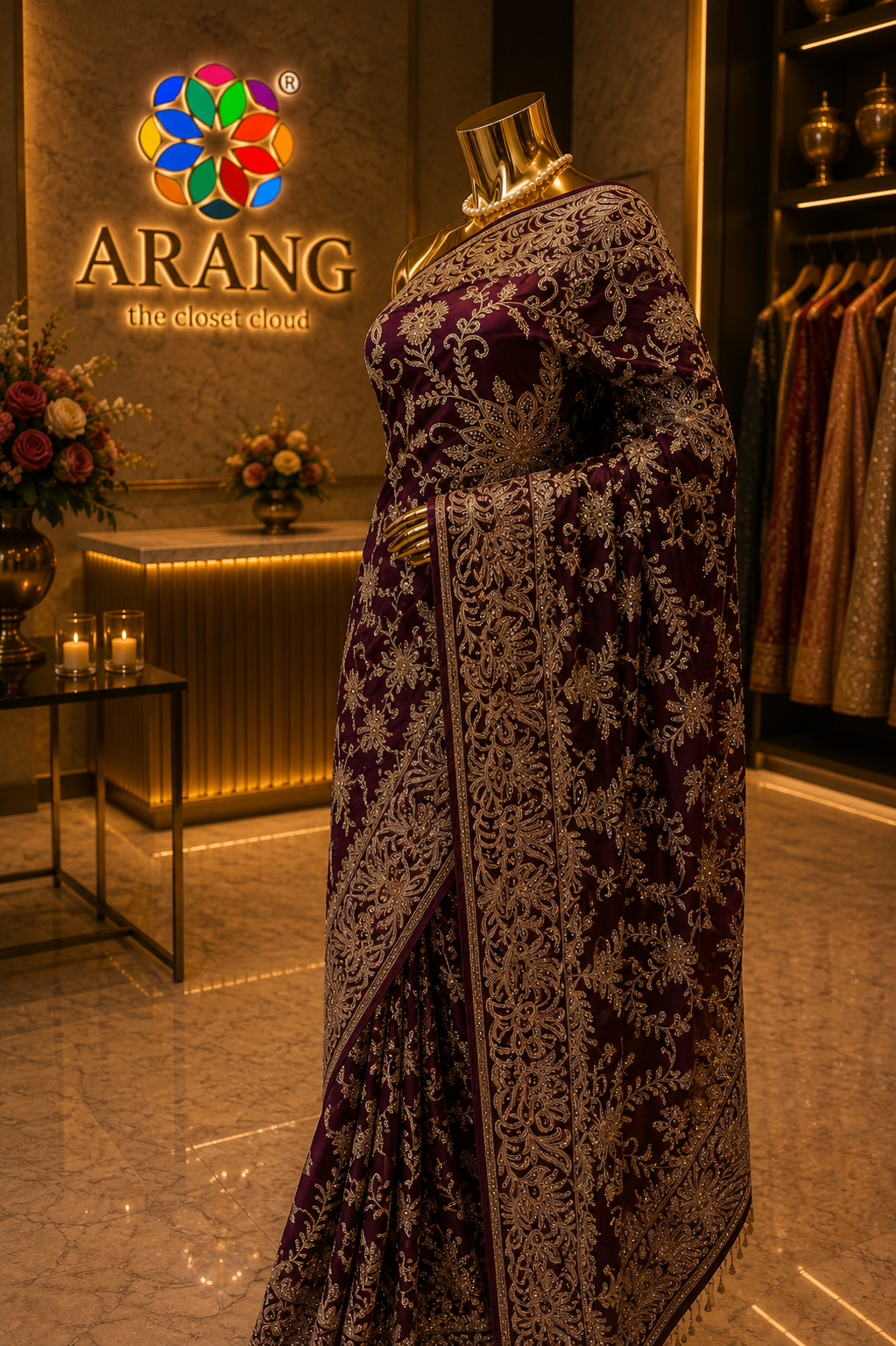 "The Russian Violet" Luxurious wedding Wear Saree