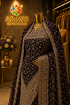 "The True Purple" Premium Designer Saree with Veil