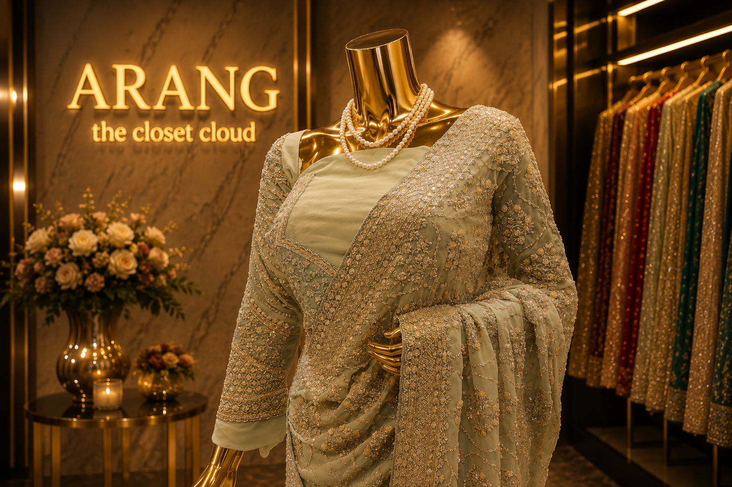 "The Sage Green" Premium Designer Saree