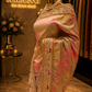 "The Rose Petals" Premium Luxury Banarasi Silk With Handcrafted Saree