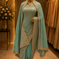 "The Pastel Aquamarine" Bridal Saree with Veil