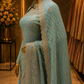 "The Pastel Aquamarine" Bridal Saree with Veil