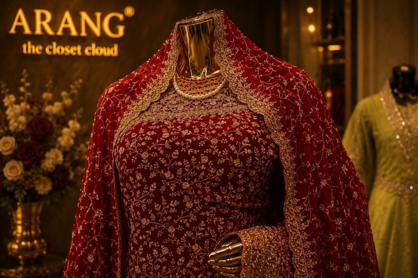 "The Dark Raspberry" Premium Bridal Saree with Veil