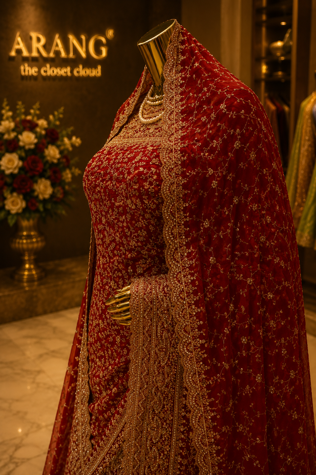 "The Dark Raspberry" Premium Bridal Saree with Veil