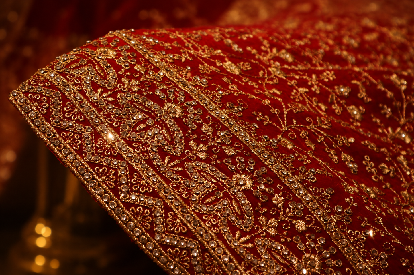 "The Dark Raspberry" Premium Bridal Saree with Veil