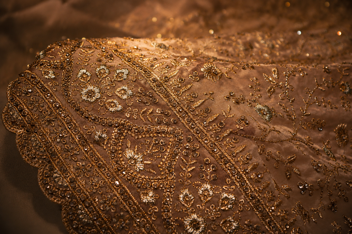 “The Royal Rose Gold” Premium Designer Saree with Veil