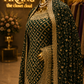 “The Regal Emerald Green” Premium Designer Saree with Veil