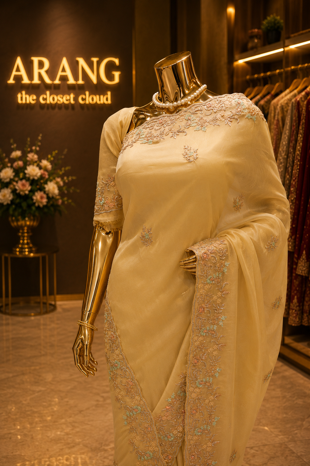 “The Beige Gold” Premium Designer Saree