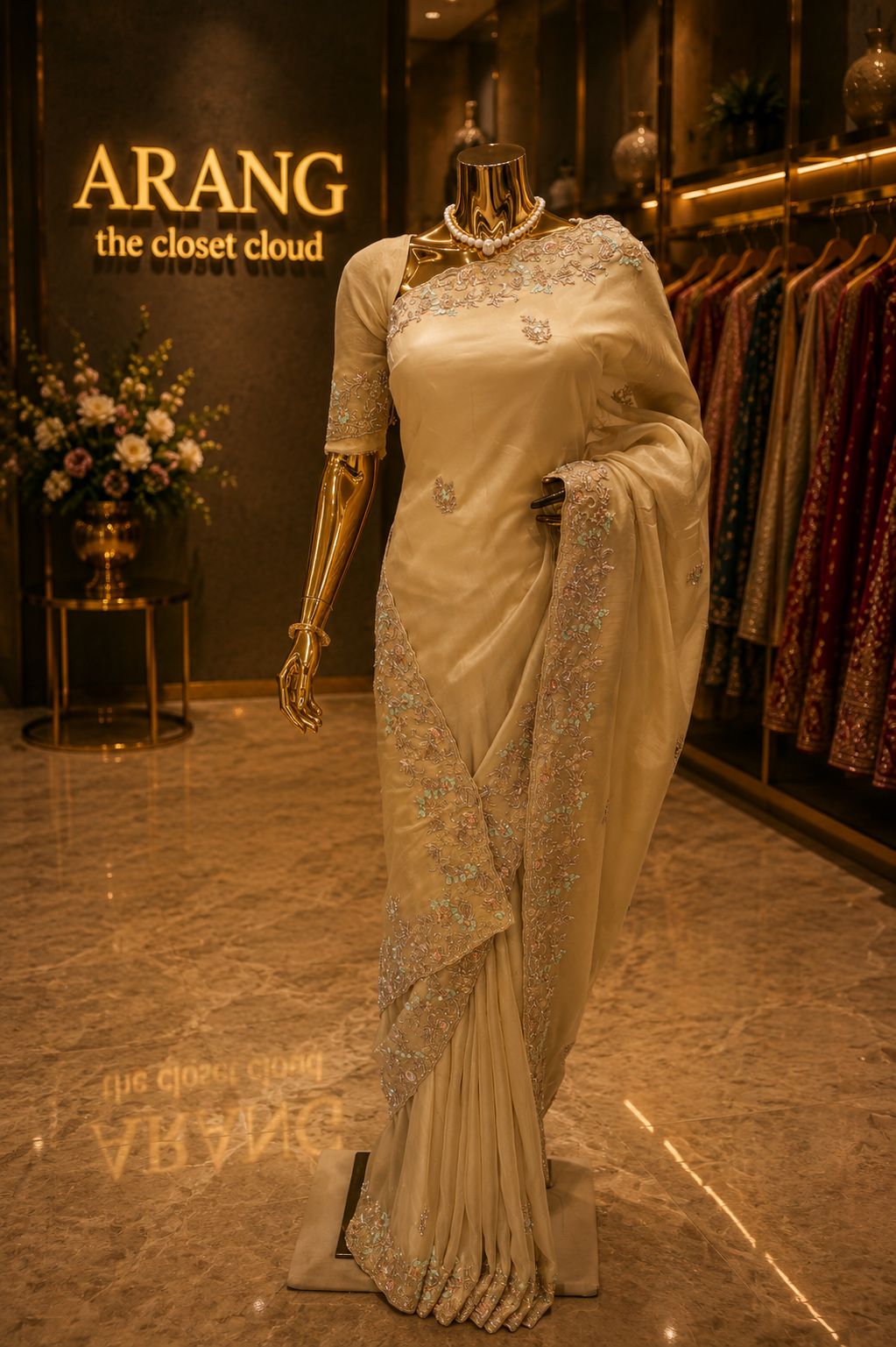 “The Beige Gold” Premium Designer Saree