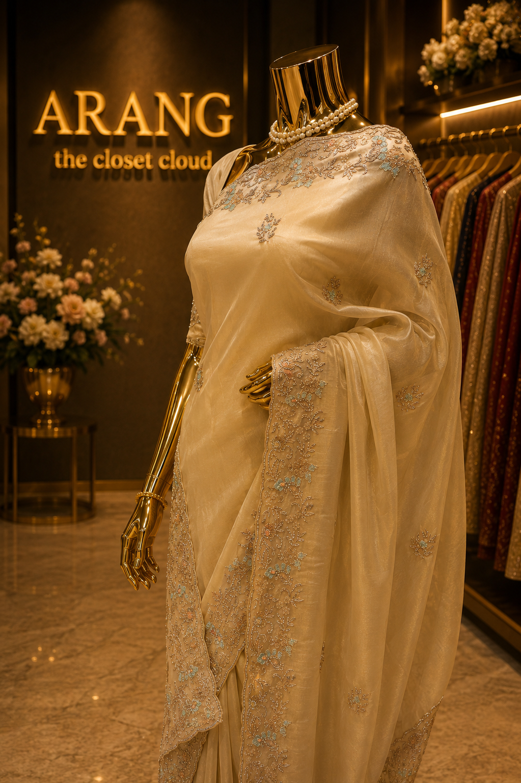 “The Beige Gold” Premium Designer Saree