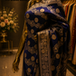 "The Royal Midnight Blue" Premium Pure Banarasi Malai Silk Saree