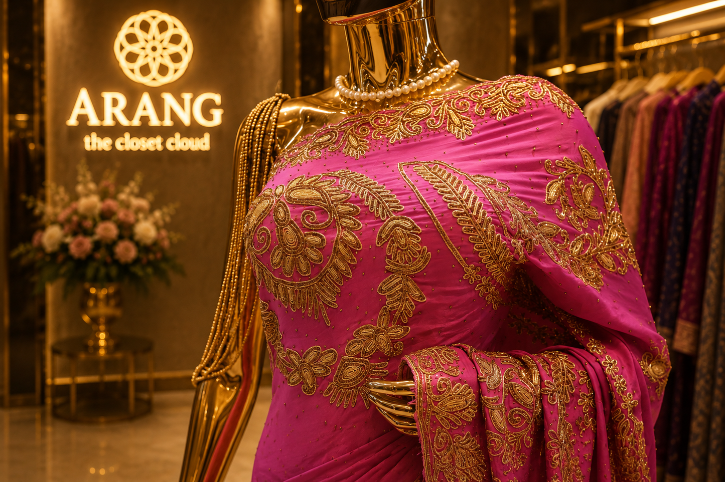 "The Magenta Pink" Premium Handcrafted Designer Saree