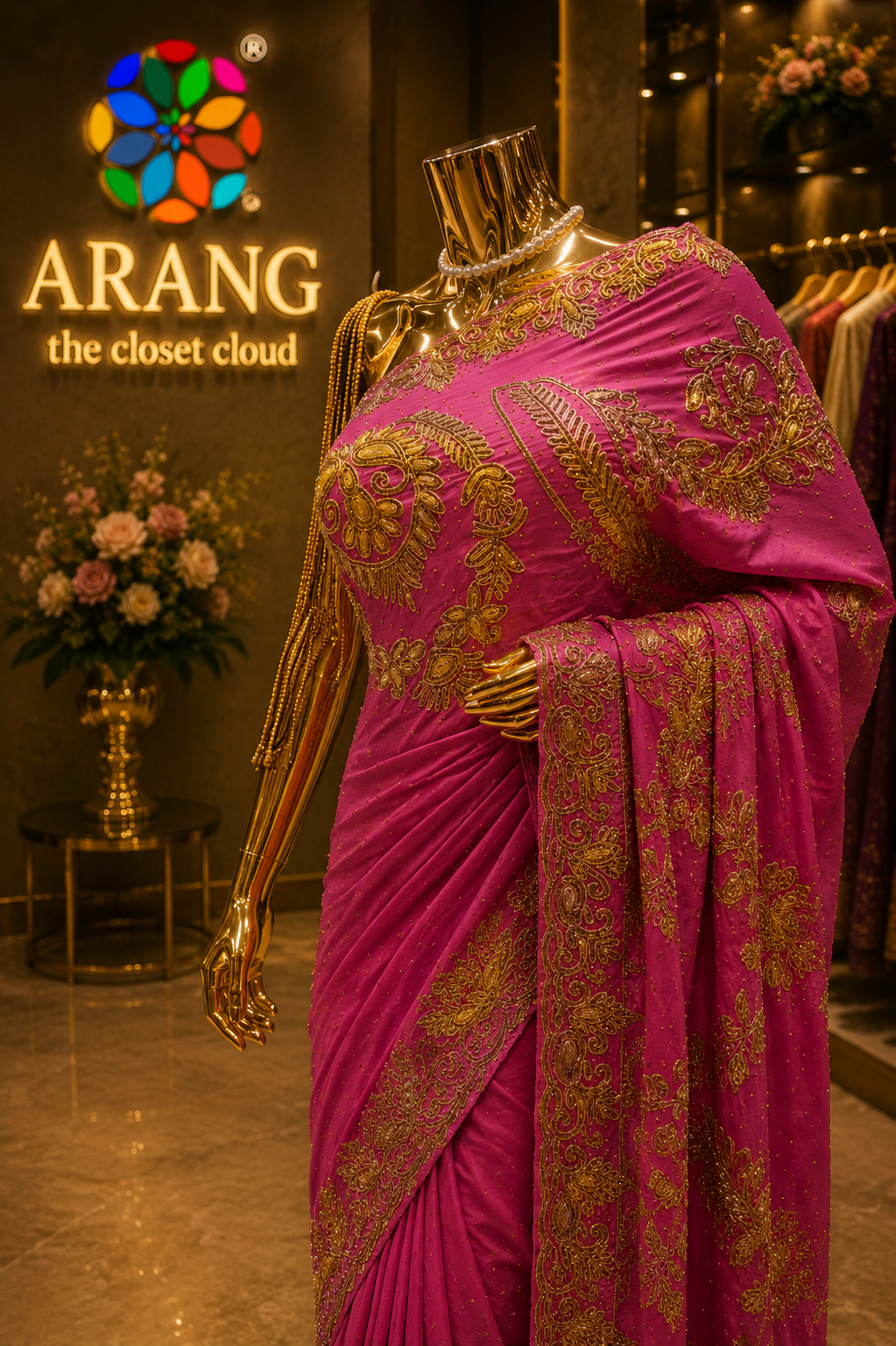"The Magenta Pink" Premium Handcrafted Designer Saree