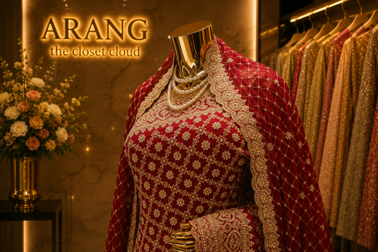 “The Royal Maroon” Premium Designer Saree with Veil