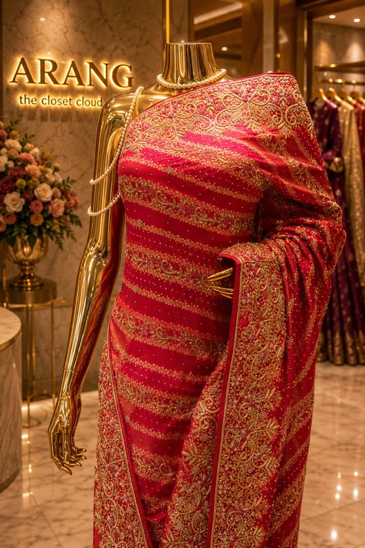 “The Fuchsia Pink" Premium Pure Handcrafted Banarasi Silk Saree
