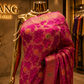 "The Rani Pink" Premium Banarasi Bandhej Chiffon Saree