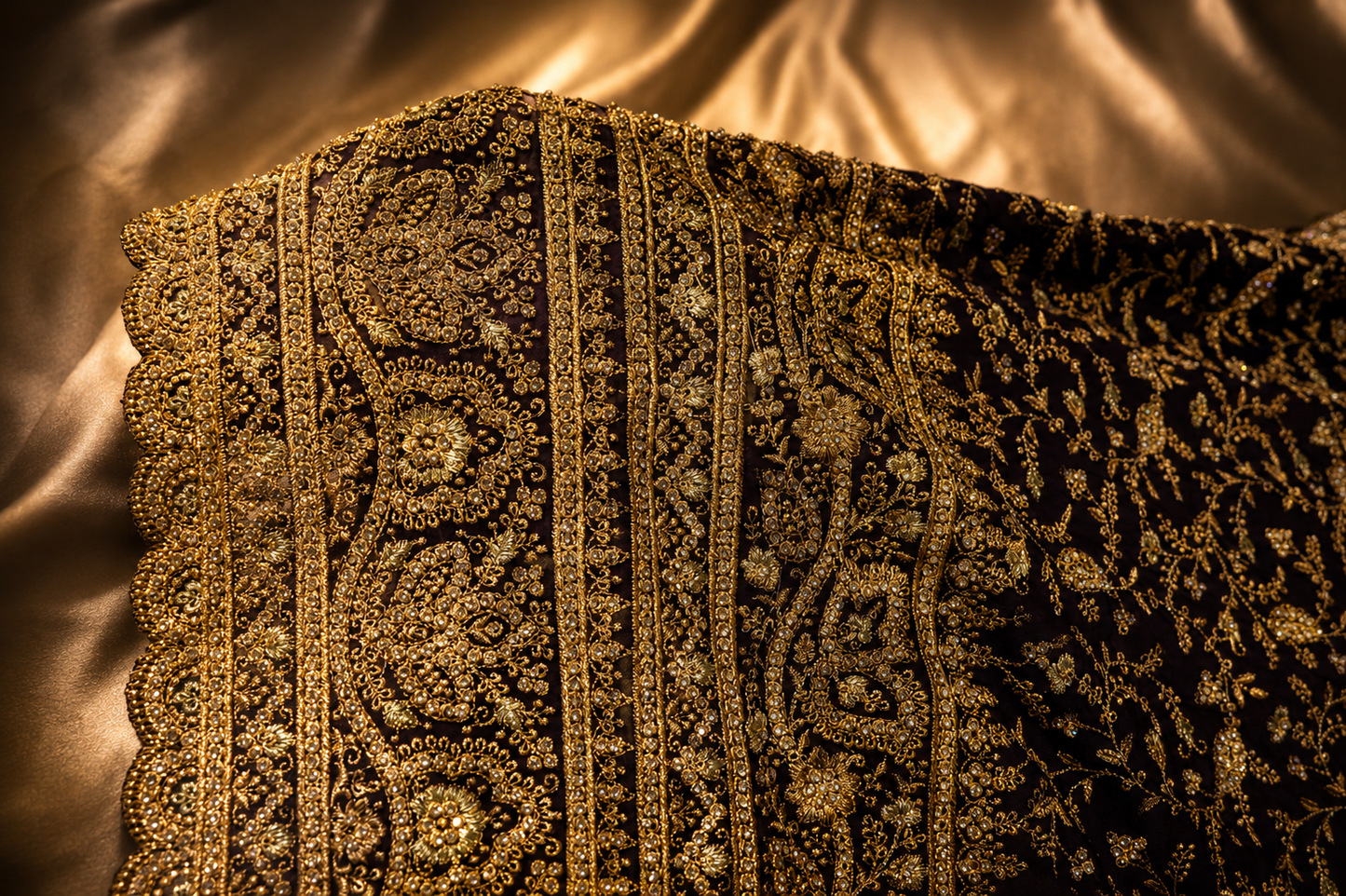 “The Deep Wine” Premium Designer Saree with Veil