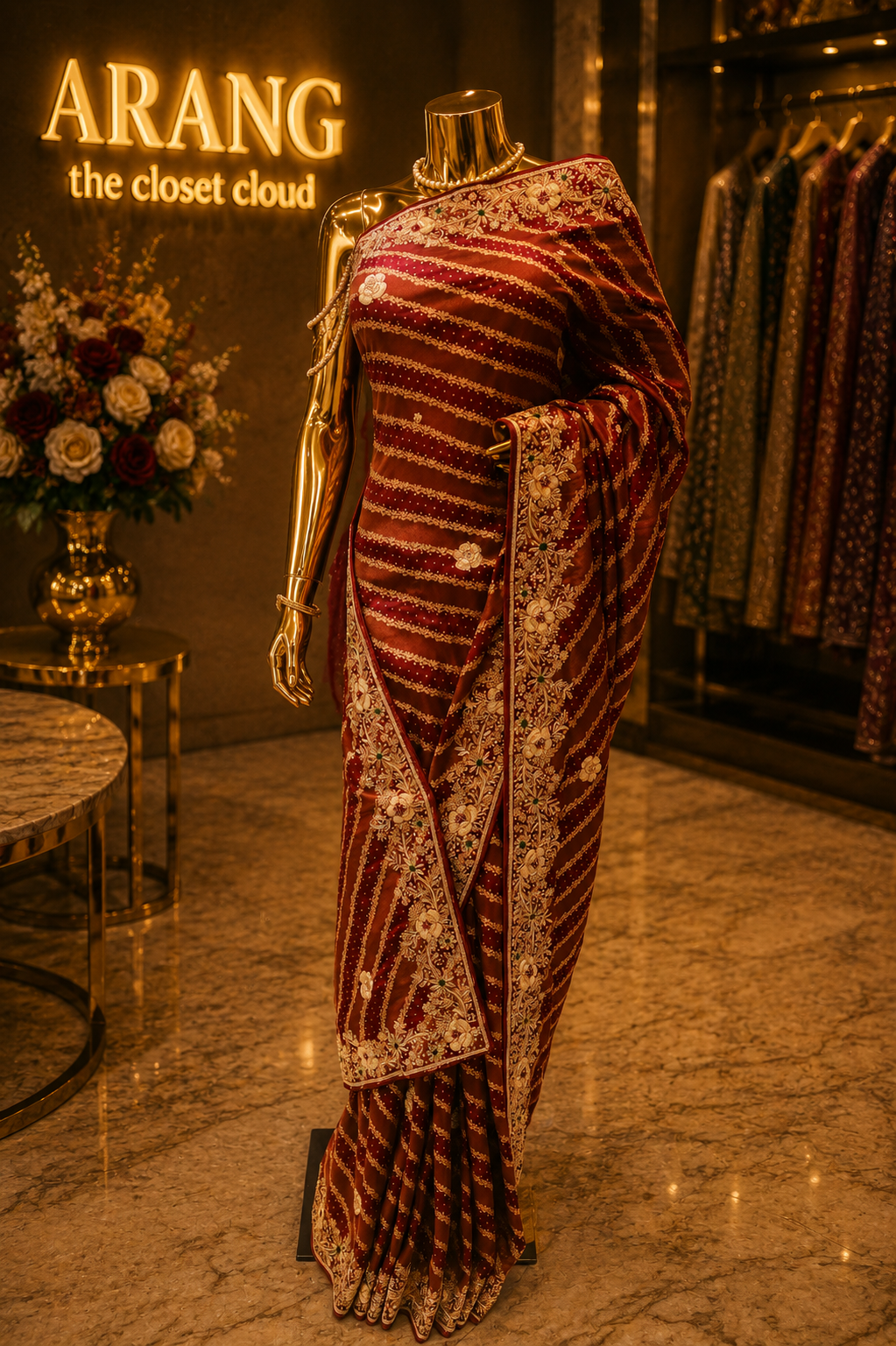 “The Royal Maroon" Premium Pure Banarasi Silk Saree