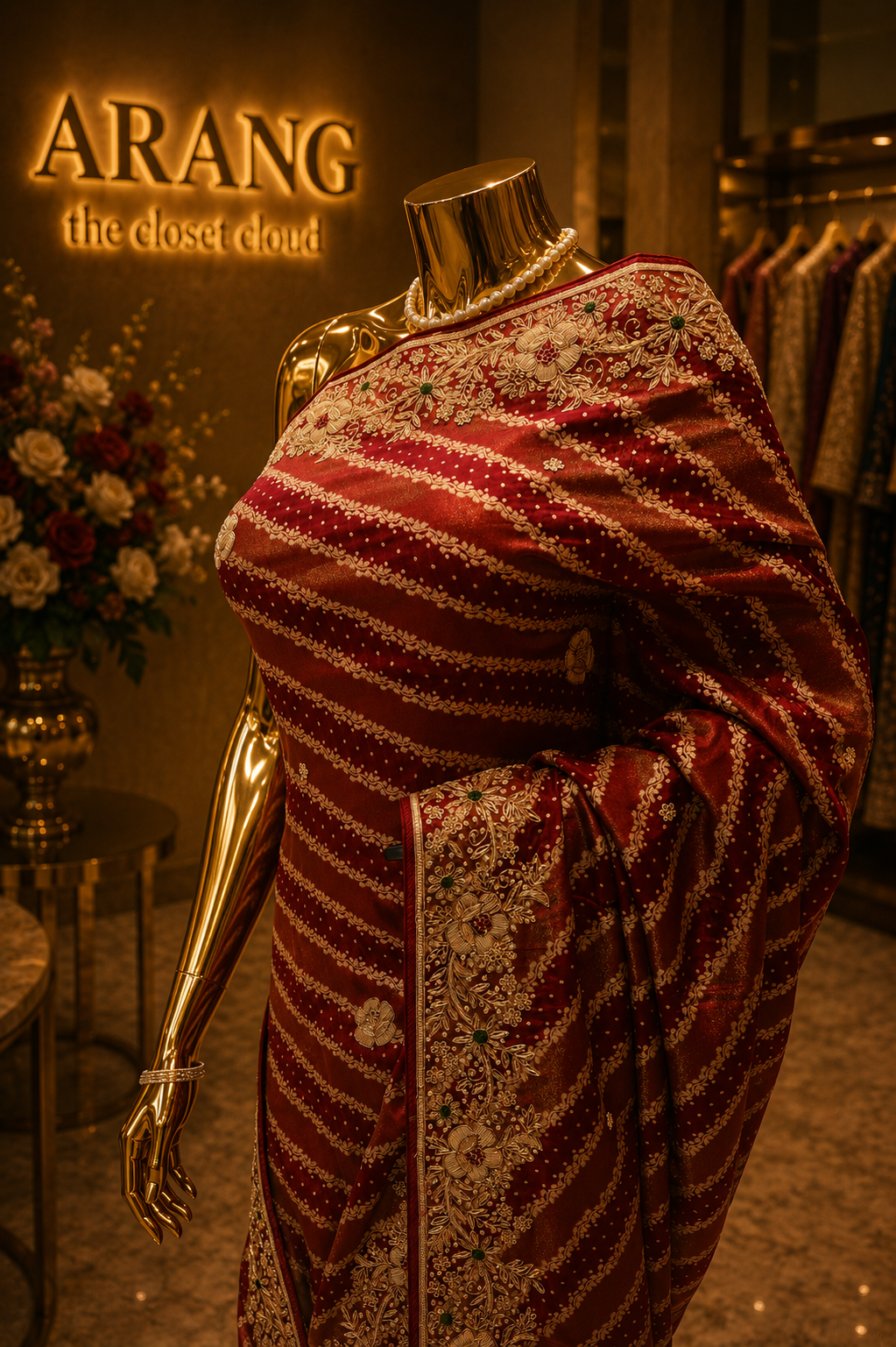 “The Royal Maroon" Premium Pure Banarasi Silk Saree