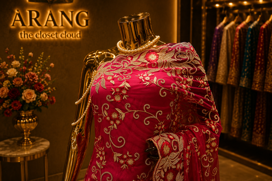 "The Rani Pink" Premium Designer Luxury Saree