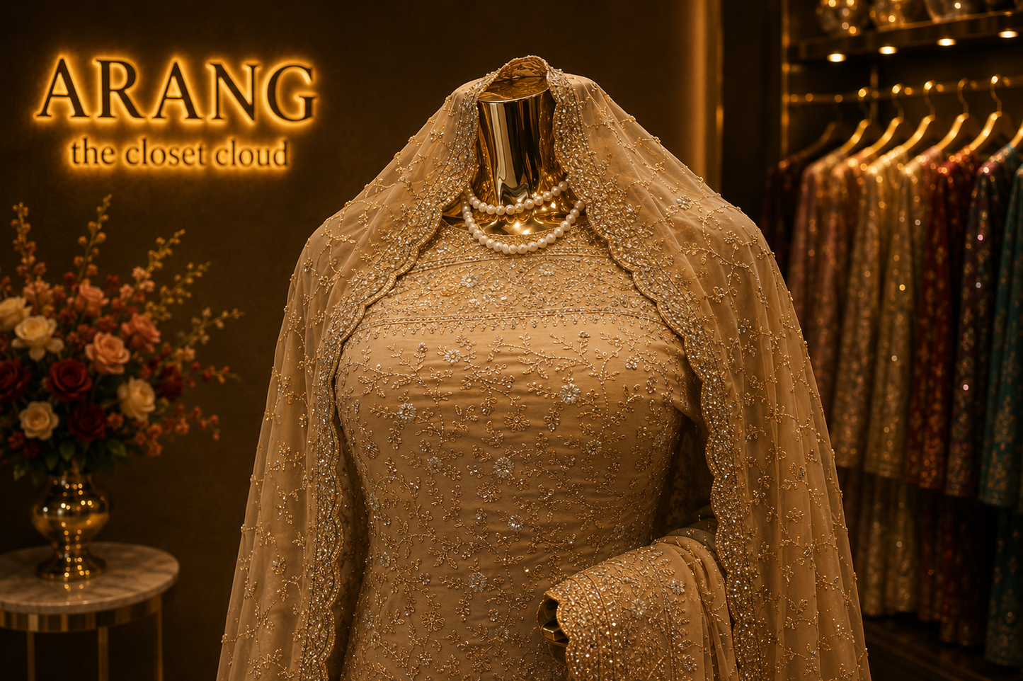 “The Golden Petals” Vol 3 Premium Designer Saree with Veil