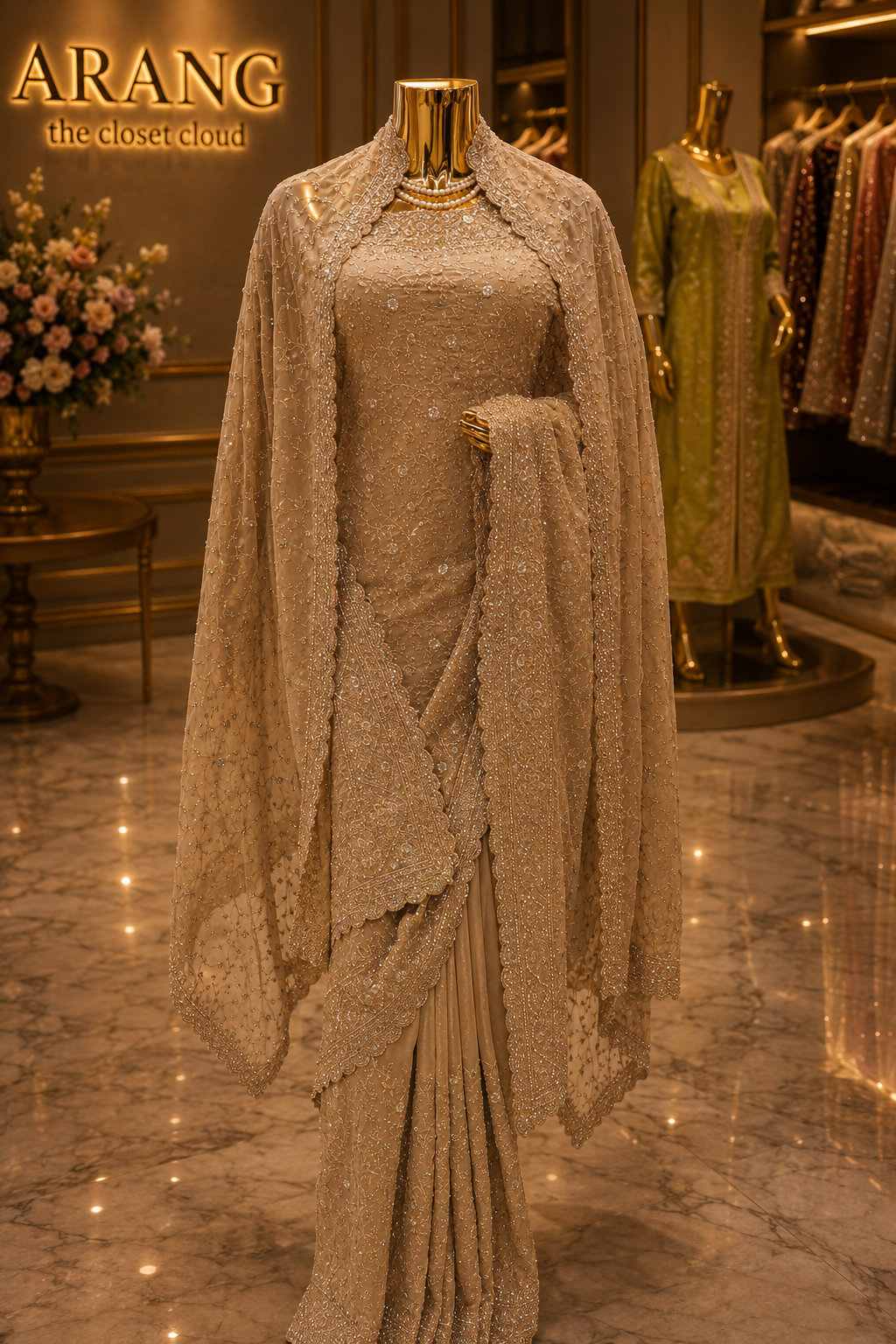 “The Golden Petals” Vol 3 Premium Designer Saree with Veil