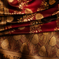 "The Deep Magenta & Coffee Brown" Premium Dual Tone Pure Banarasi Malai Silk Saree