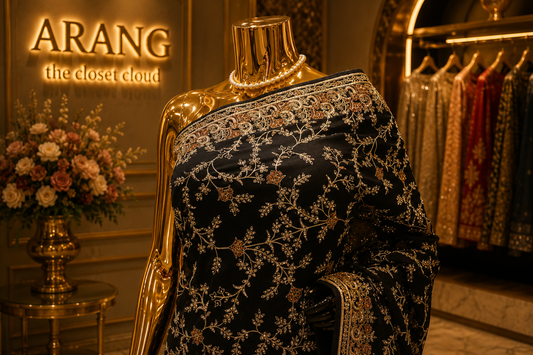 “The Raven Black" Premium Luxurious Party Wear Saree