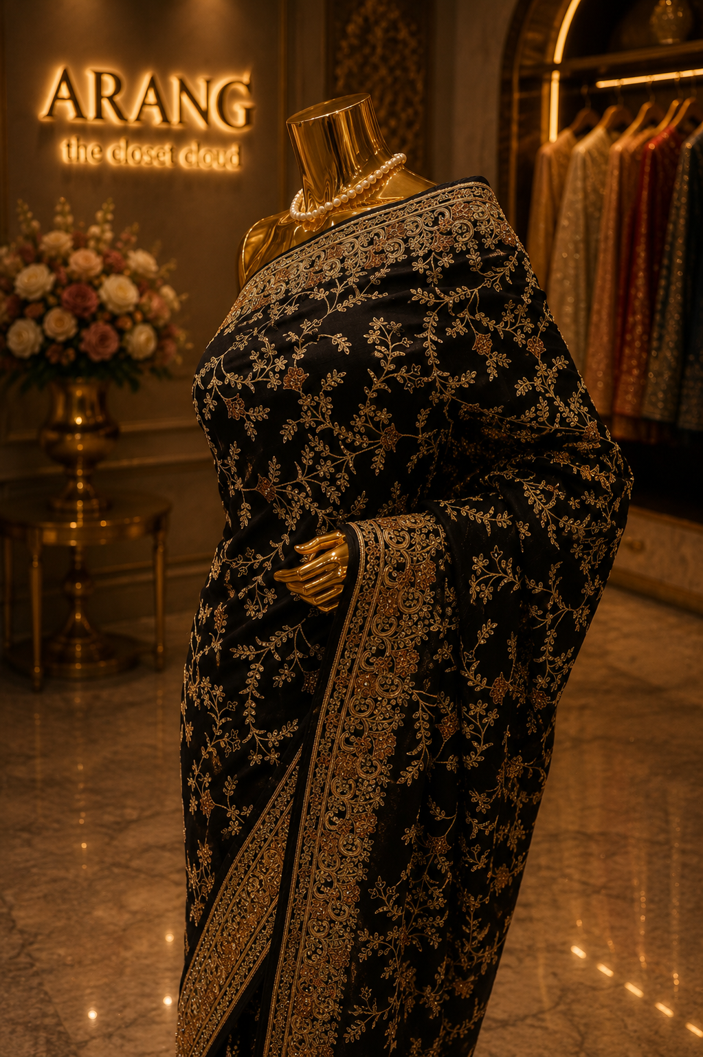 “The Raven Black" Premium Luxurious Party Wear Saree