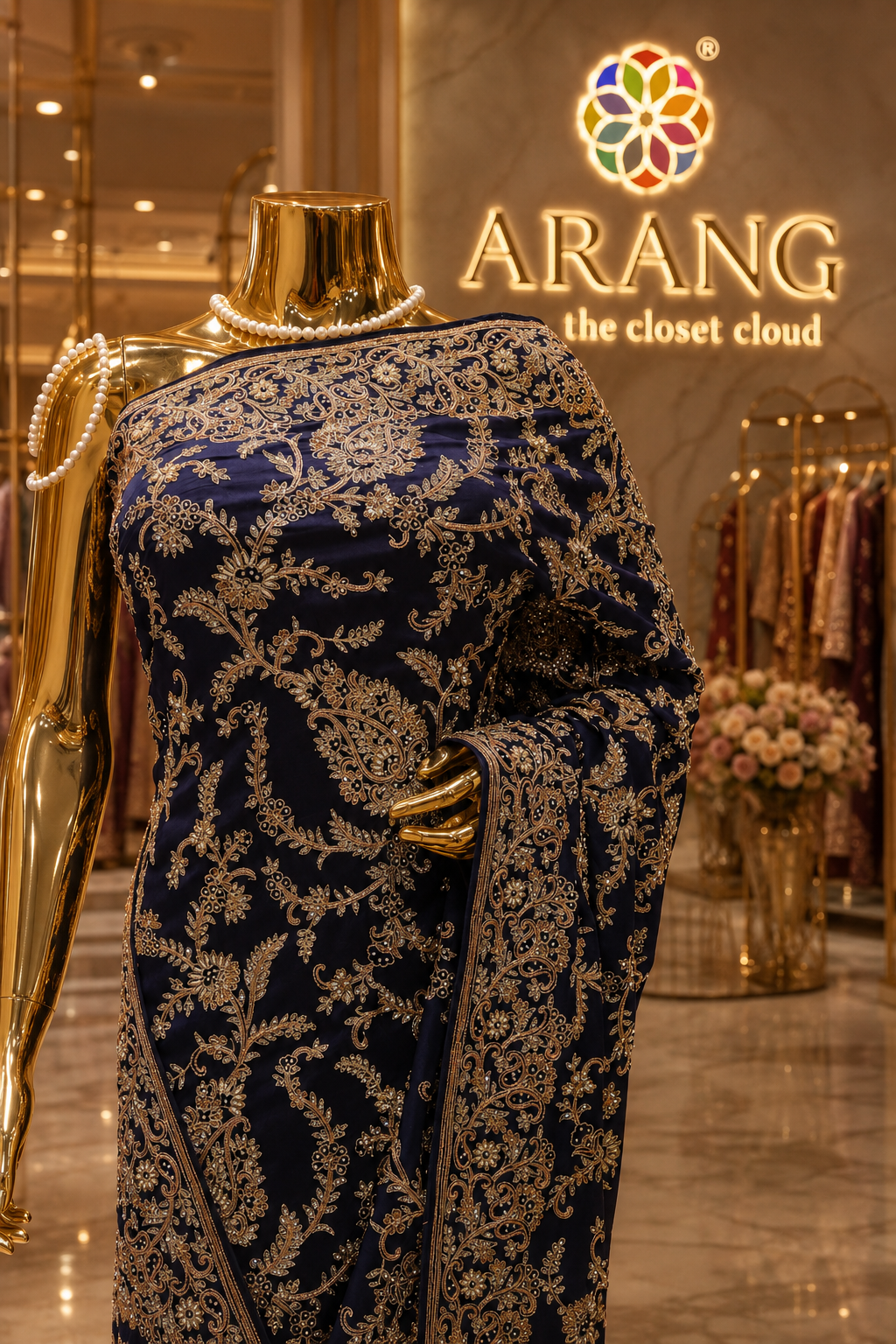 “The Royal Midnight Blue" Premium Luxury Designer Saree