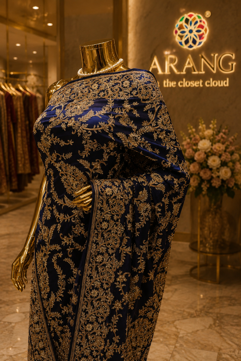“The Royal Midnight Blue" Premium Luxury Designer Saree
