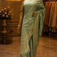 "The Pistachio Green" Premium Crystal Banarasi Silk Saree