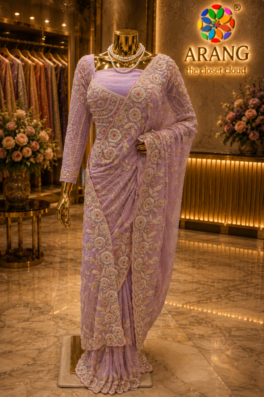 “The Elegant Lilac” Premium Designer Saree