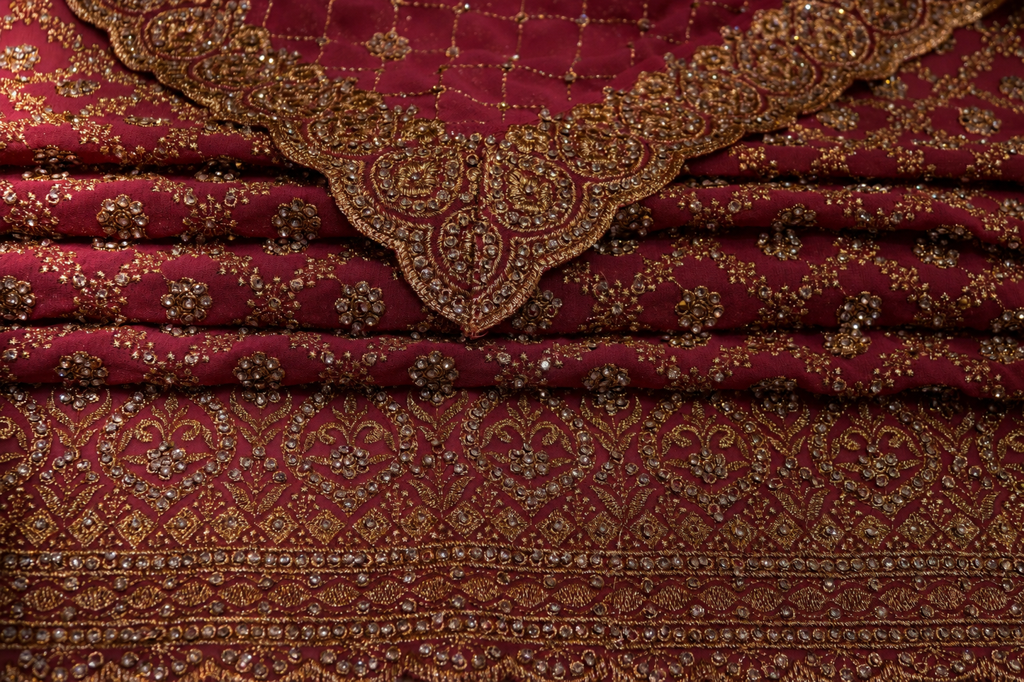 "The Pink Petals" Premium Bridal Saree with Veil