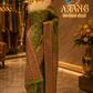 “The Royal Olive Green” Premium Kashmiri Pashmina Silk Saree