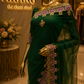 "The Midnight Green" Premium Handwork Saree on Net