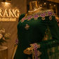 "The Midnight Green" Premium Handwork Saree on Net