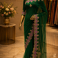 "The Midnight Green" Premium Handwork Saree on Net