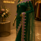 "The Midnight Green" Premium Handwork Saree on Net