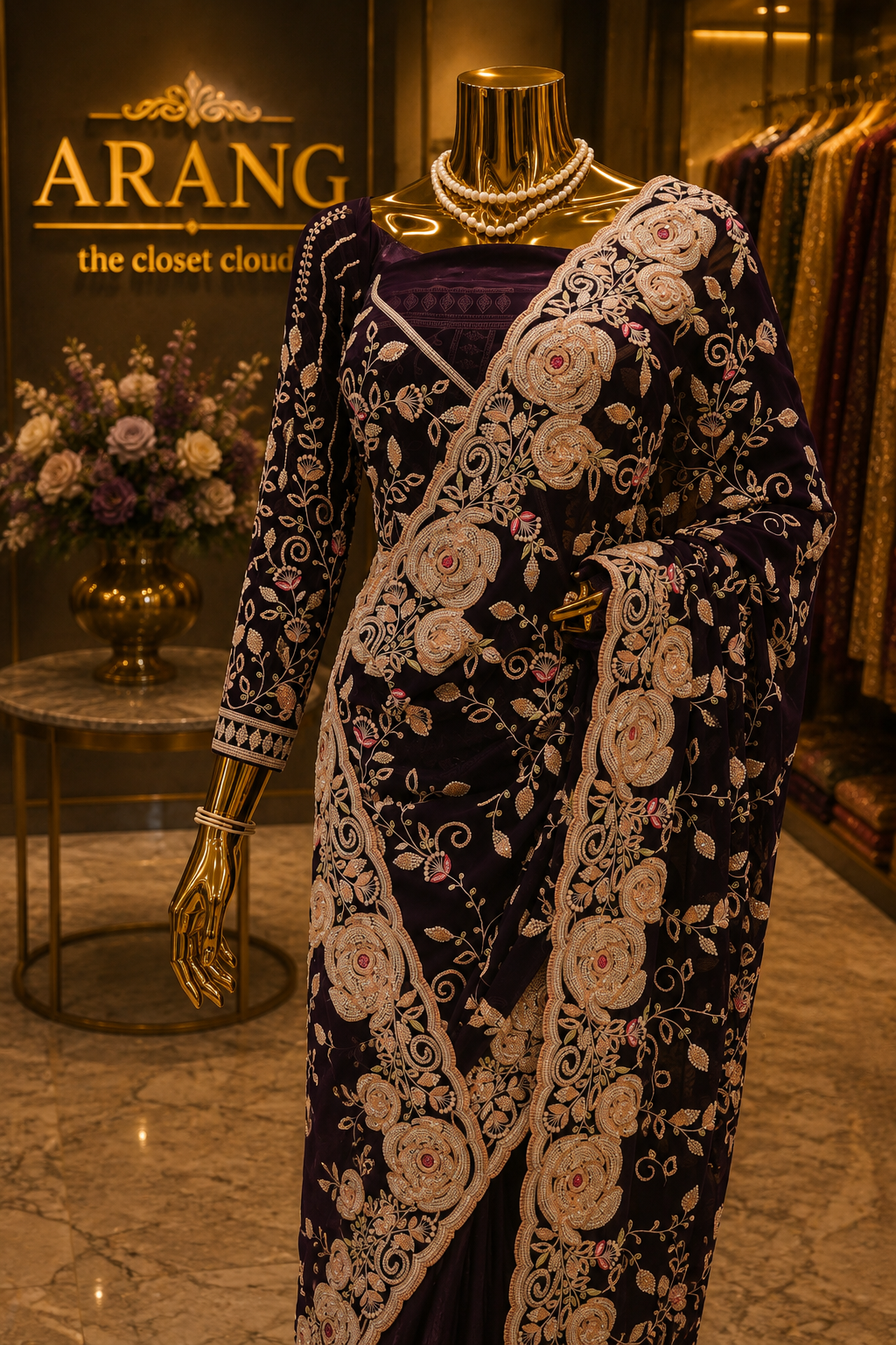 "The Russian Violet" Premium Luxury Designer Saree