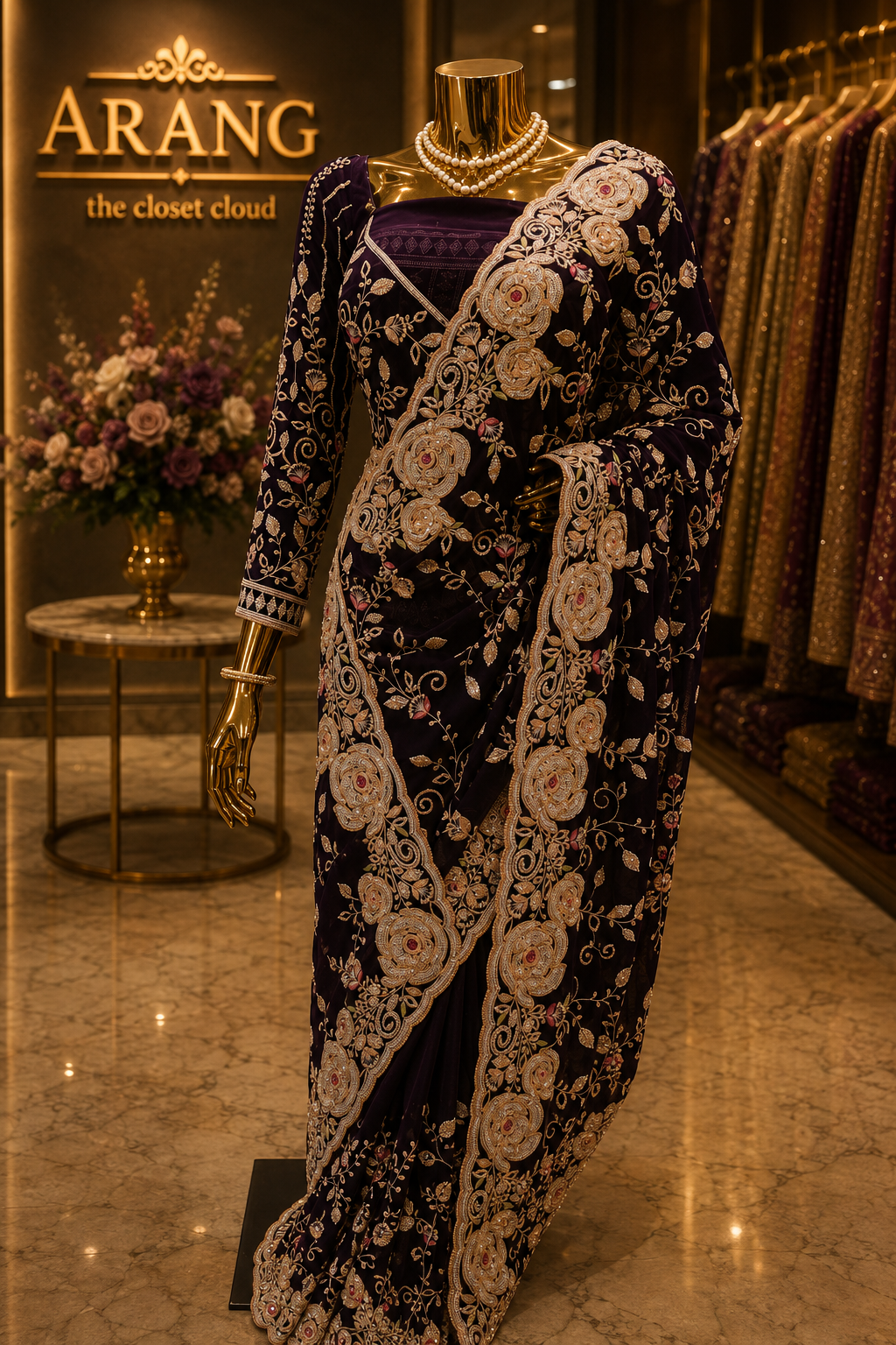 "The Russian Violet" Premium Luxury Designer Saree