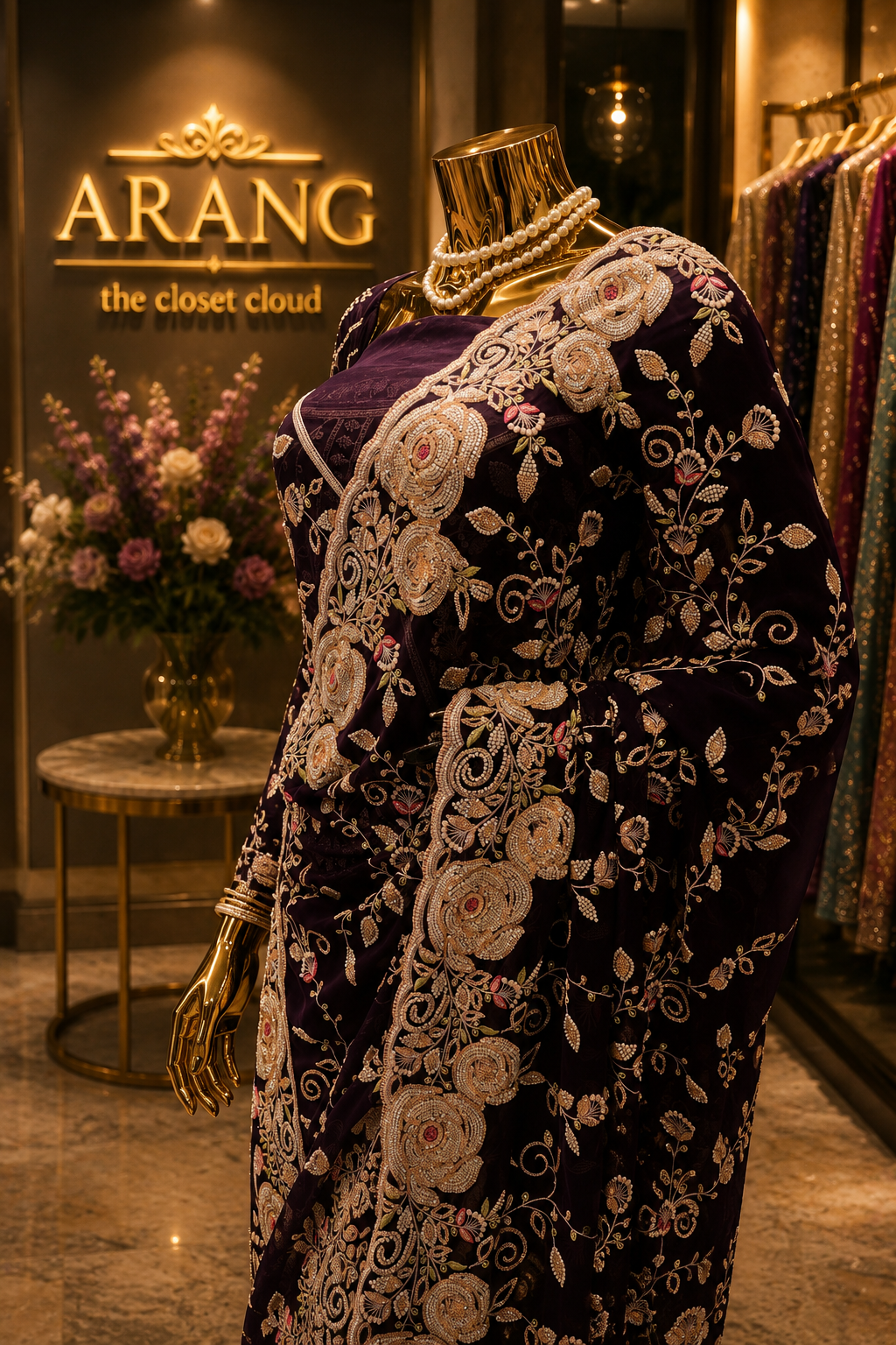 "The Russian Violet" Premium Luxury Designer Saree