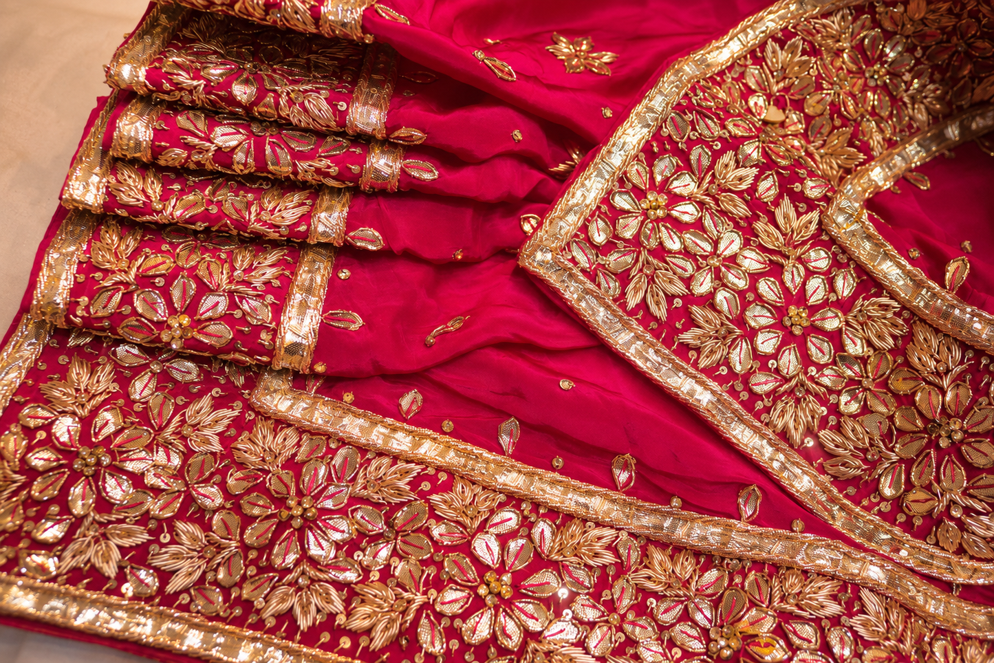 “The Fuchsia Pink" Premium Handcrafted Designer Saree