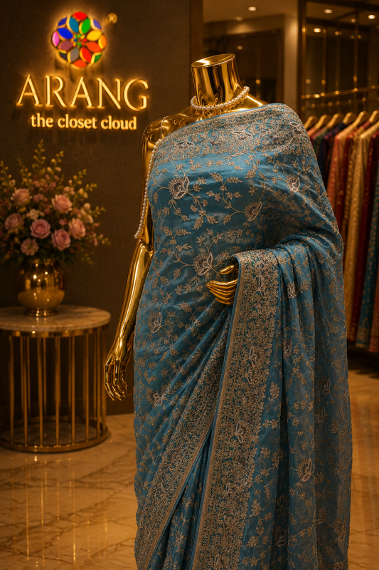 “The Turkish Blue” Premium Designer Saree