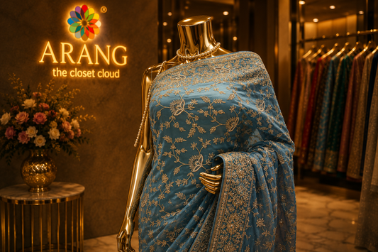 “The Turkish Blue” Premium Designer Saree