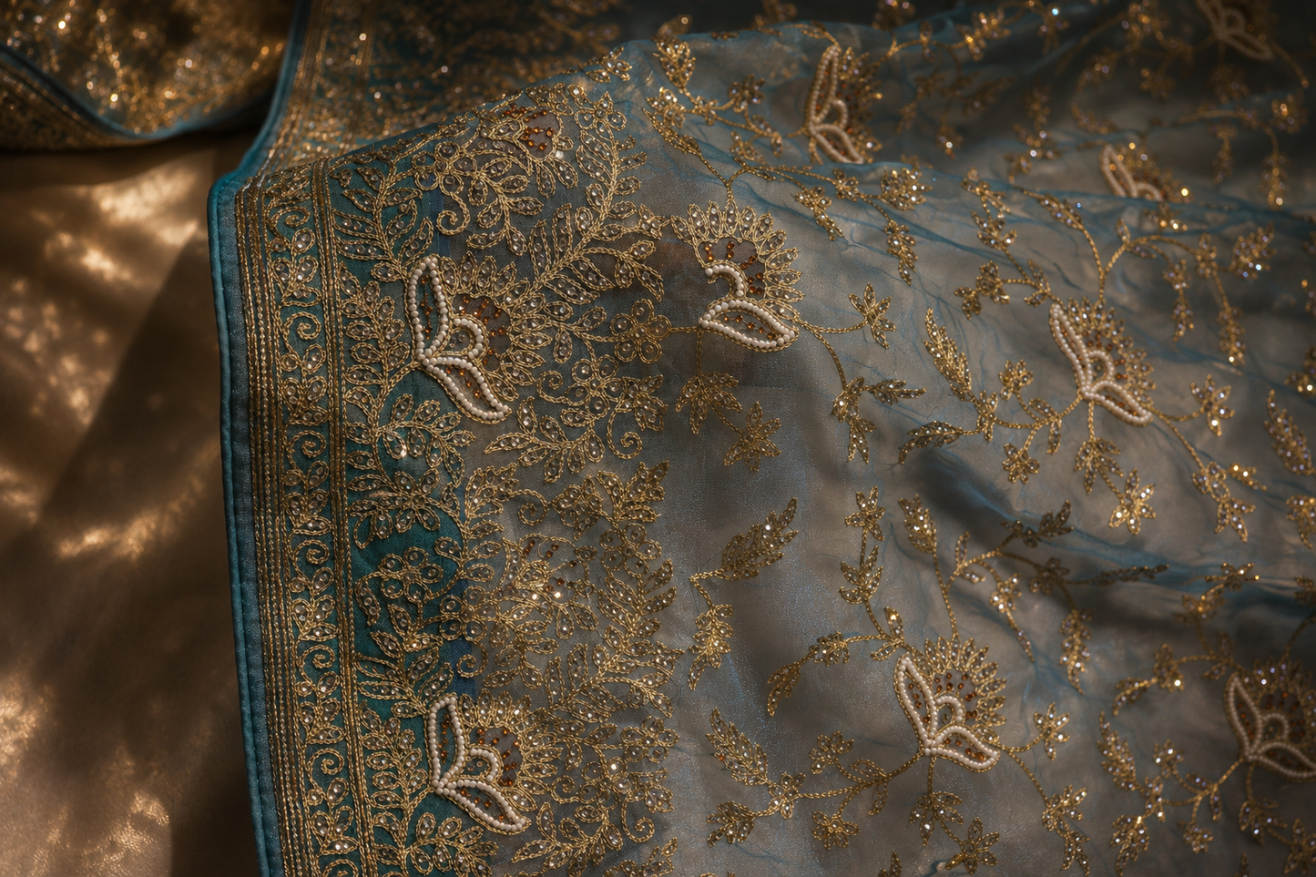 “The Turkish Blue” Premium Designer Saree