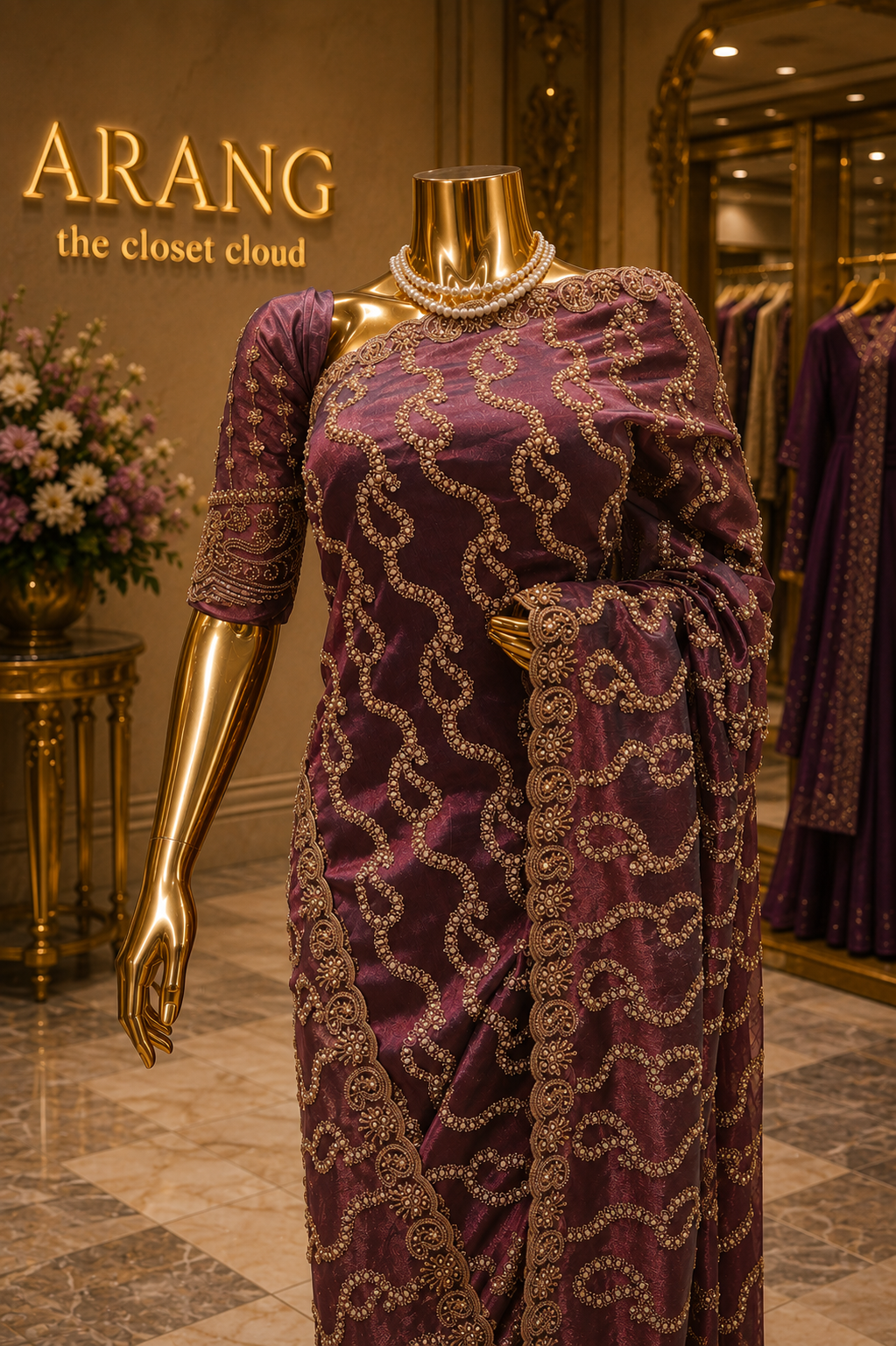 “The Antique Mauve" Premium Designer Saree