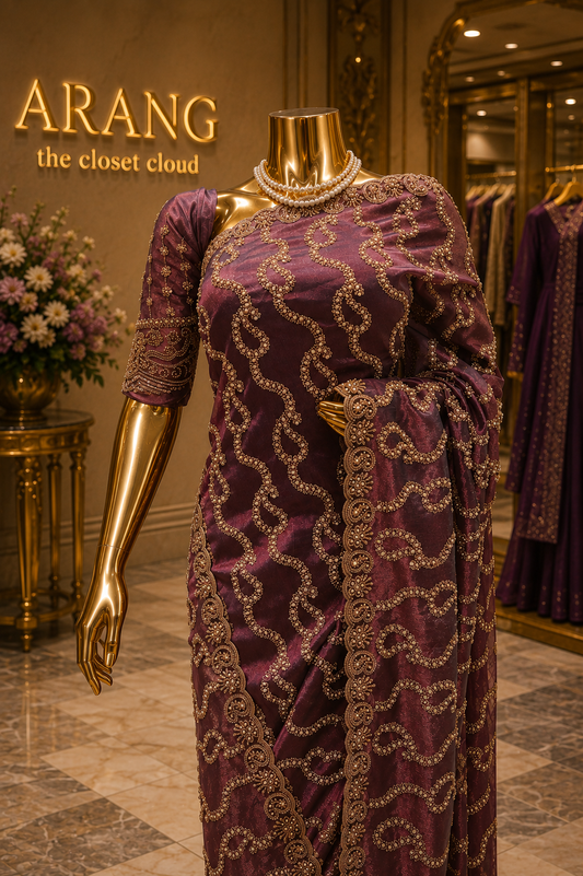 “The Antique Mauve" Premium Designer Saree