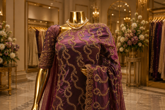 “The Antique Mauve" Premium Designer Saree